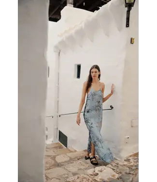 Las Surenas Long Crepe Printed Dress-available in 2 prints