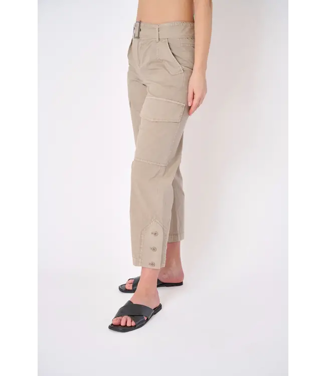 Ikos Stretch Poplin Belted Barrel Leg Pant-available in 2 colors