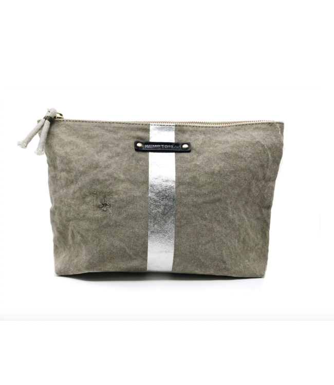 Postal Silver Stripe Pouch