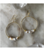 Robindira Unsworth White Opal Hoop Earrings