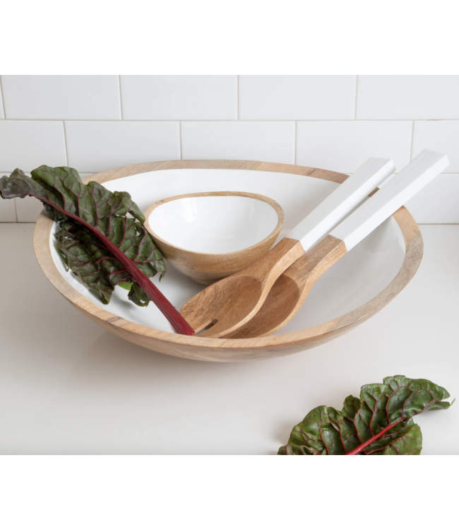 Madras White Enamel Extra Large Bowl