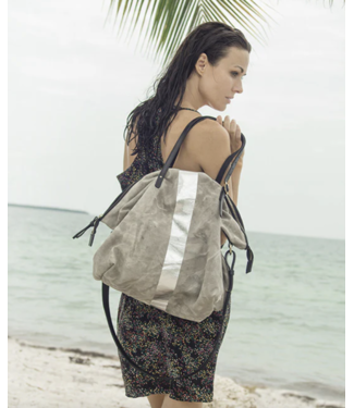 Postal Silver Stripe Crossbody