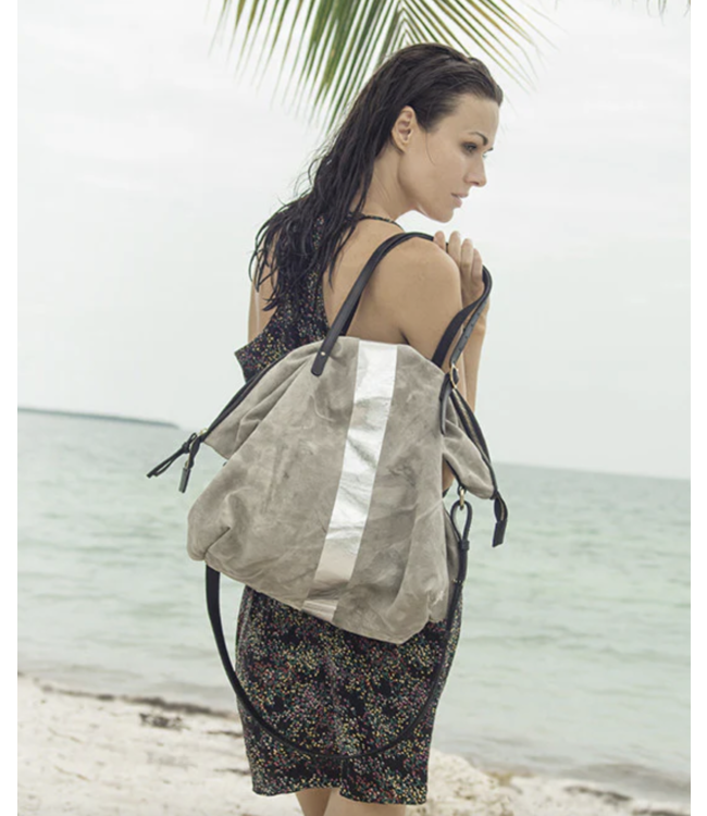 Postal Silver Stripe Crossbody