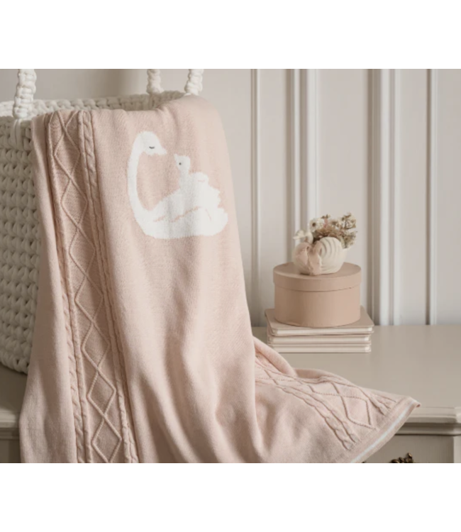 Cotton Swan Cable Blanket