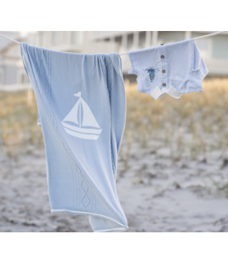 Cotton Nautical Cable Blanket