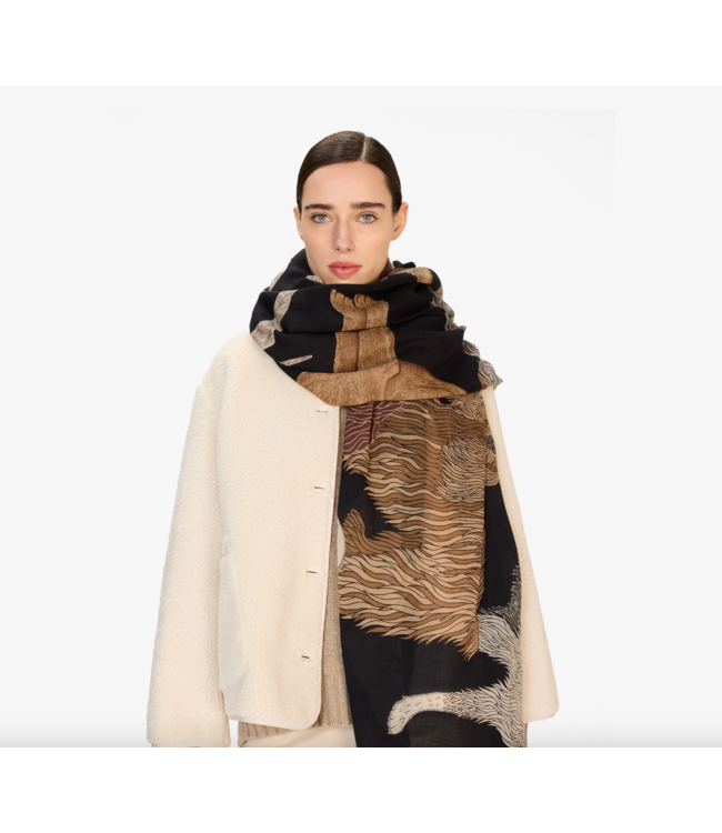 Toutou Wool Black Scarf
