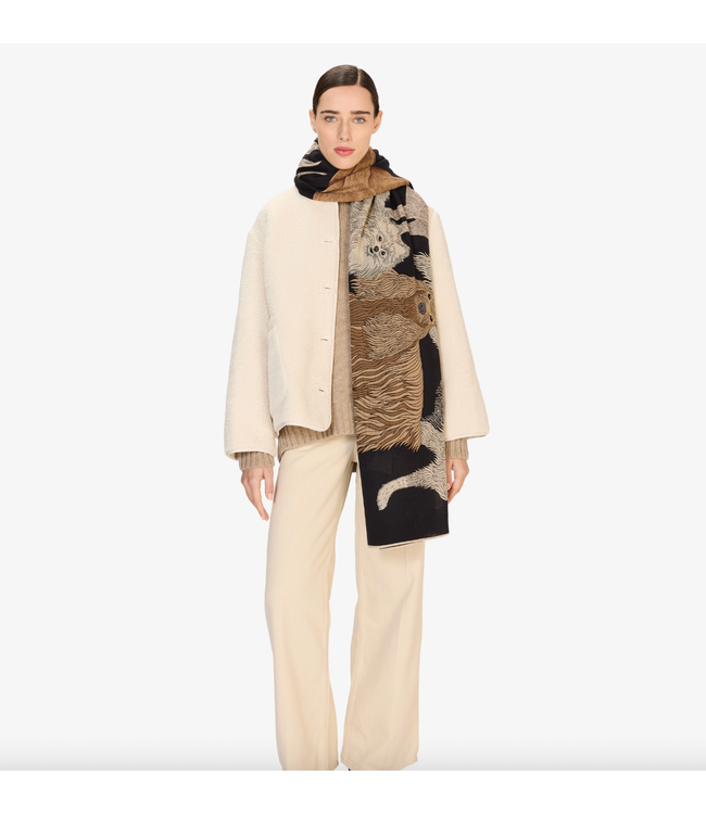 Toutou Wool Black Scarf