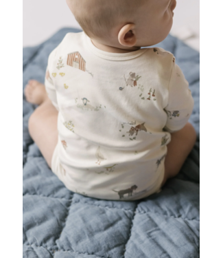 Organic Cotton Lap Shoulder One Piece-choose from 2 patterns