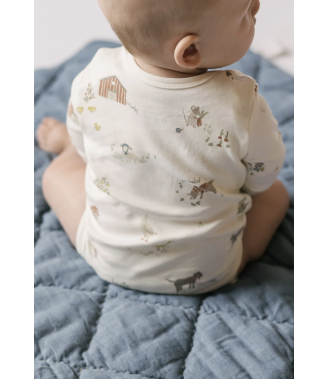 Organic Cotton Lap Shoulder One Piece-choose from 2 patterns