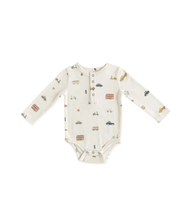 Organic Cotton One Piece Henley-choose from 2 patterns