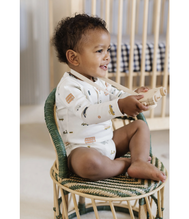 Organic Cotton One Piece Henley-choose from 2 patterns