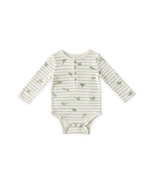 Organic Cotton One Piece Henley-choose from 2 patterns