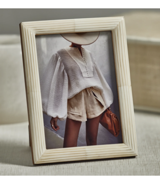 Palomar Etched White Bone 5X7 Picture Frame
