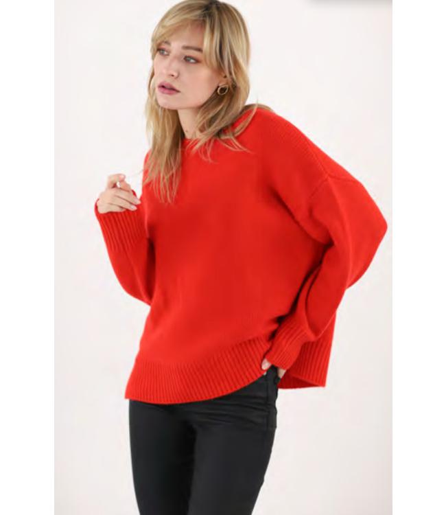 Chunky Cashmere Crew Neck Sweater-available in grey