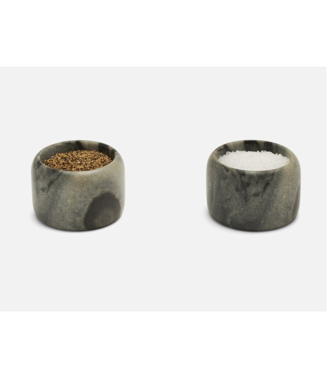 Mavis Gray Marble Pinch Bowls, Set of 2