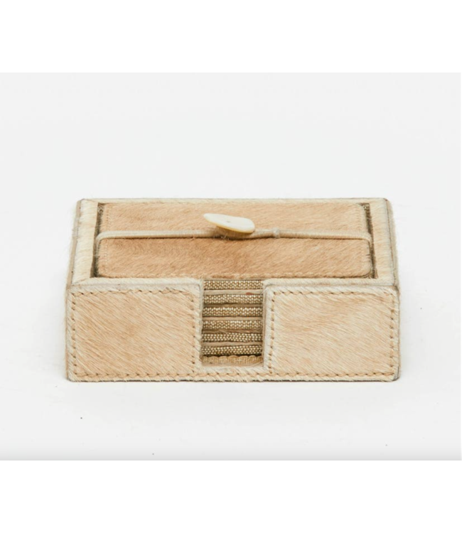 Browmley Beige Hide Coasters, Set of 6