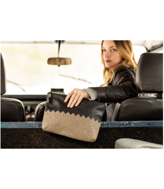 Criss Cross Leather Pouch