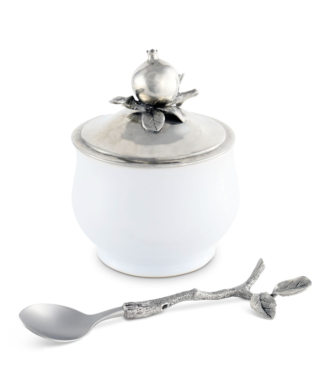 Pomegranate Sugar Bowl & Spoon