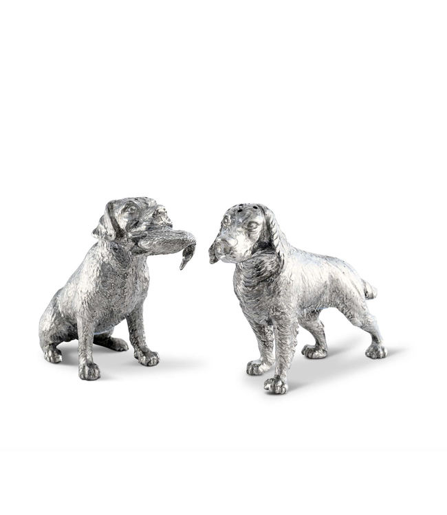Pewter Hunting Dogs Salt and Pepper Set