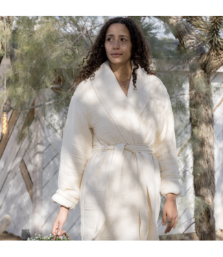 House No. 23 Cotton Sherpa Robe-Coconut