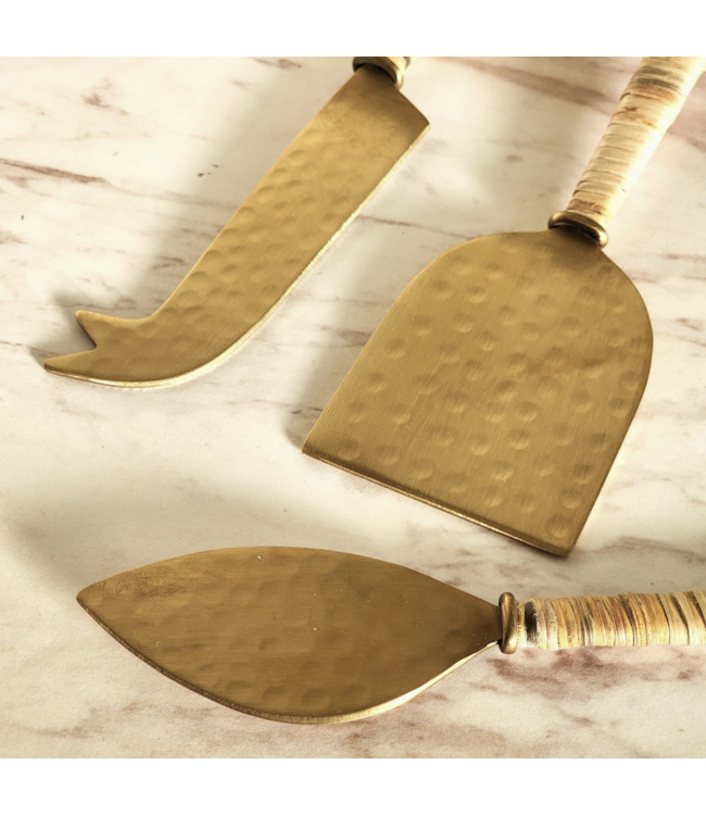 Rattan Wrapped Cheese Knives