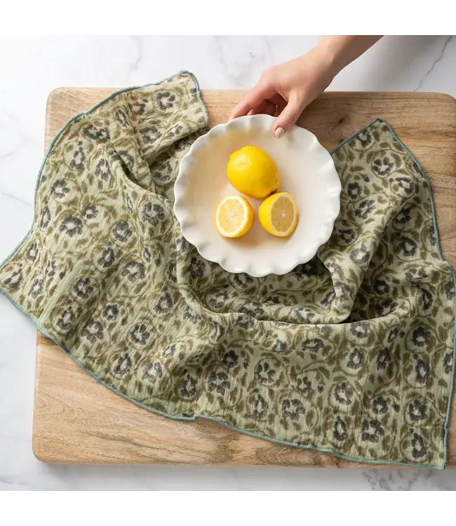 Block Print Cotton Tea Towels S/2-available in 3 prints