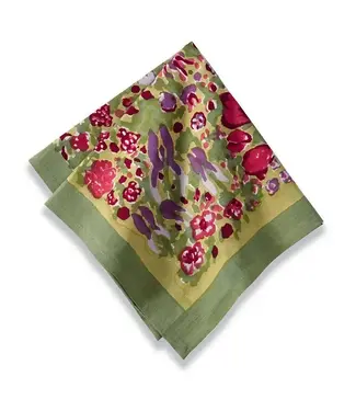 Jardin Hand Printed Cotton Napkins-s/6-red