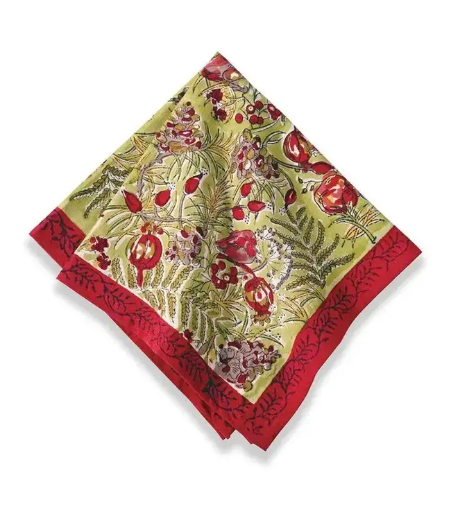 Jardin hand printed cotton Napkins-s/6