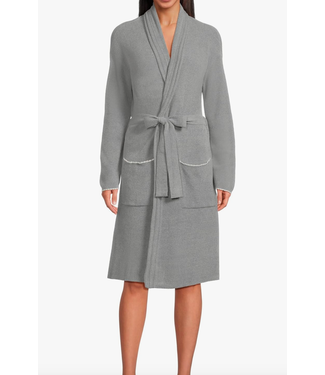 Contrast Scallop Ribbed Robe