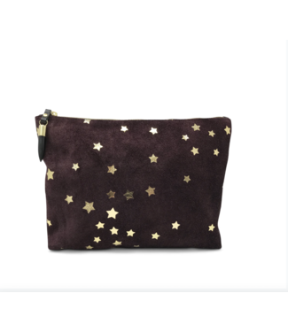 Oxblood Suede Star Med Pouch