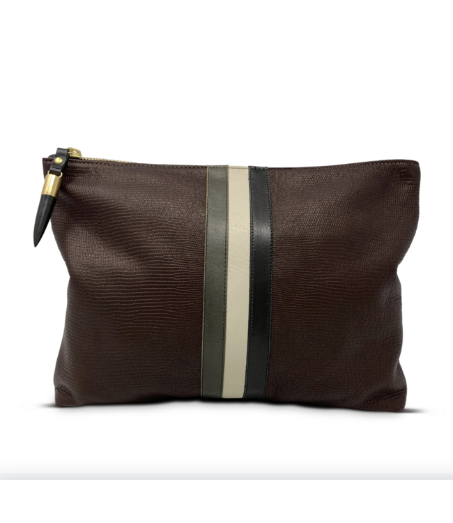 Kempton Oxblood Medium Lizard Pouch