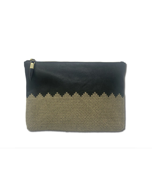 Criss Cross Leather Pouch