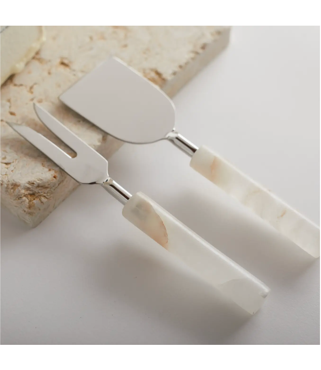 Santo Alabaster Cheese Knives s/2