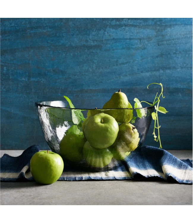 Glass Pebbled Low Bowl