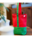 Holiday Green & Red Canvas Wine Tote
