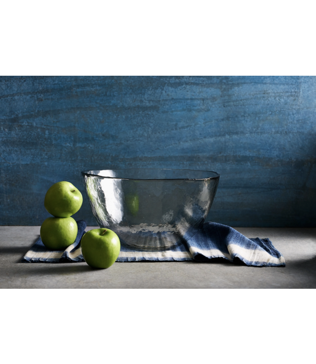 Glass Pebbled Low Bowl