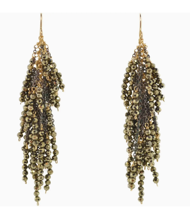 Pyrite Firecracker Earrings