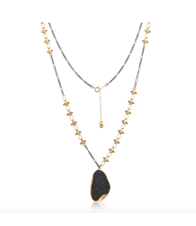 Black Druzy Necklace