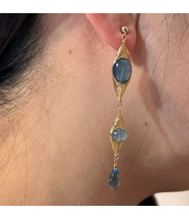Hagia Aqua Drop Earrings