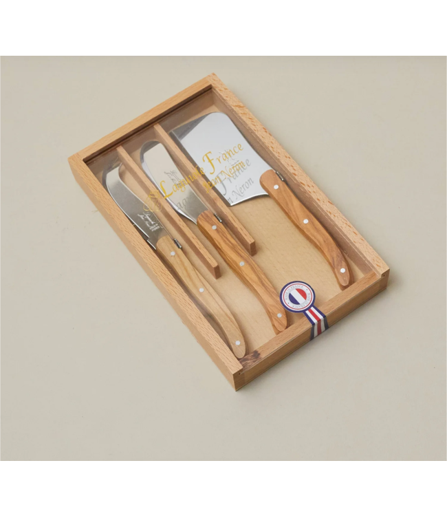 Laguiole 3pc Olivewood Mini Cheese Set