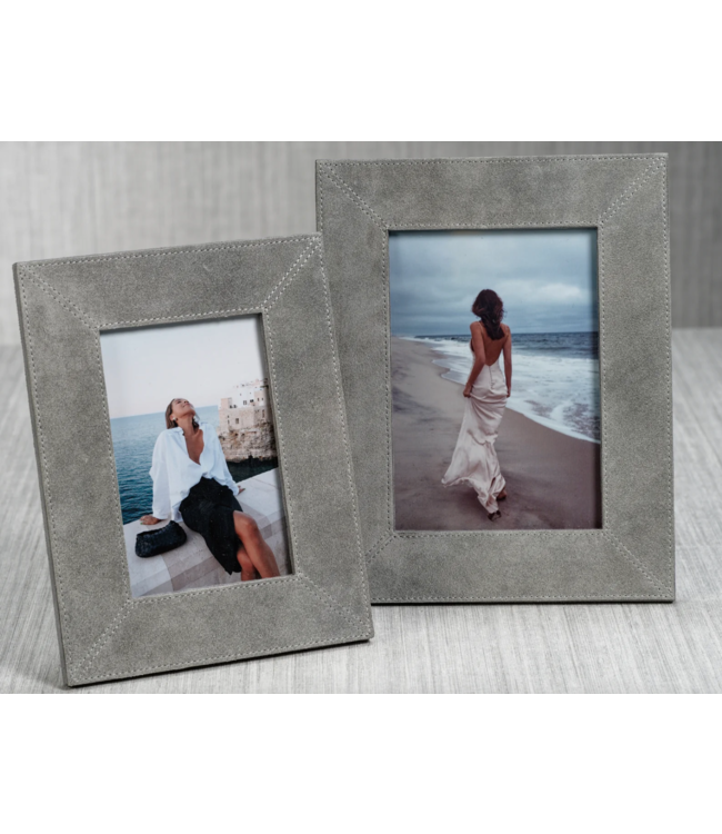 Carpi Gray Suede 5X7 Picture Frame