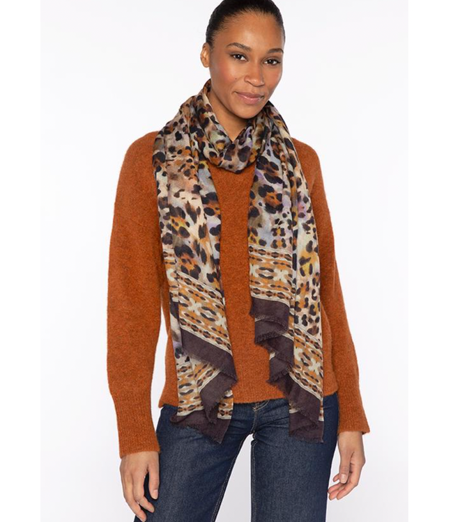 Leopard Cashmere/Silk Print Scarf