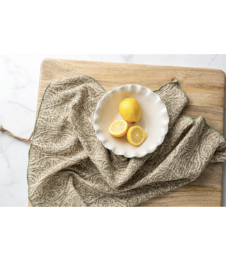 indaba Aria Block Print Cotton Tea towels S/2