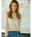 Ayla Cropped Cotton/Cashmere Chunky Crew-available in Oak(see image)