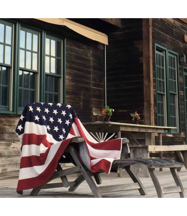 American Flag Cotton Blanket