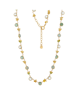 Mabel Chong Mini Bezel Aqua Half Moon Necklace Mabel Chong Mini Bezel Aqua Half Moon Necklace