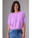 Crush Cashmere Belli Brushed Cashmere Tee-available in light grey