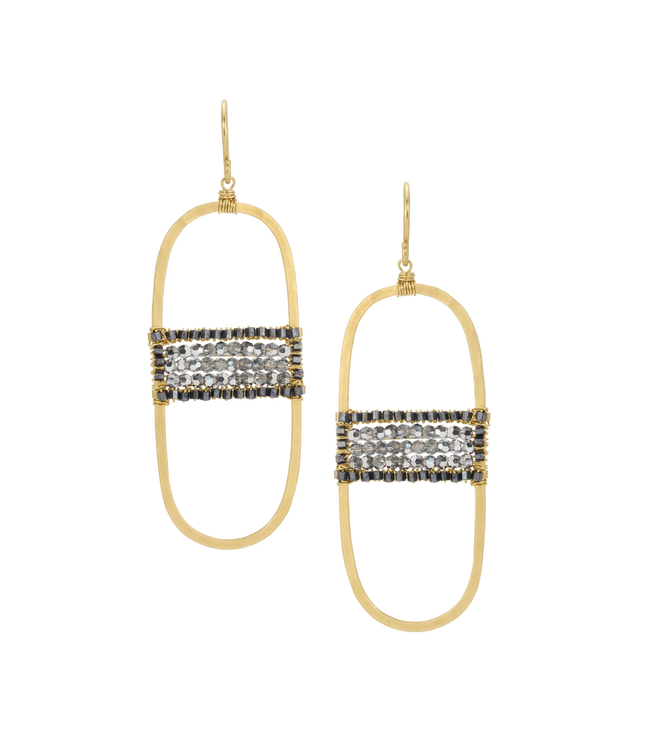 Oval Abacus Deco Earrings