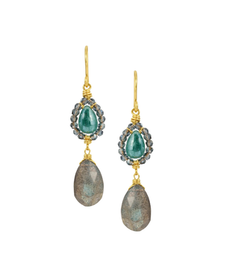 Teal Silverite Earrings