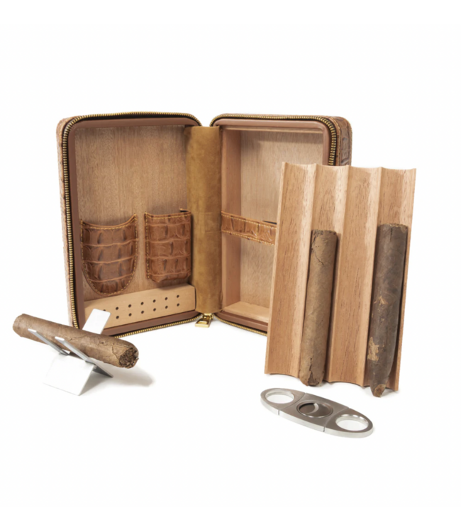 Cain Croco Cigar Travel Case